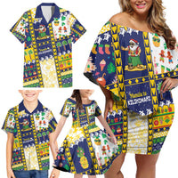 Tokelau Christmas Family Matching Off Shoulder Short Dress and Hawaiian Shirt Festive Beach Vibes - Polynesian Pride