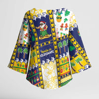 Tokelau Christmas Kimono Sleeve Blouse Festive Beach Vibes - Polynesian Pride