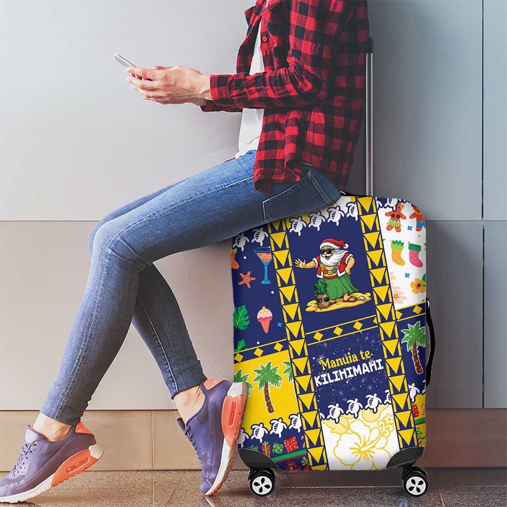 Tokelau Christmas Luggage Cover Festive Beach Vibes - Polynesian Pride