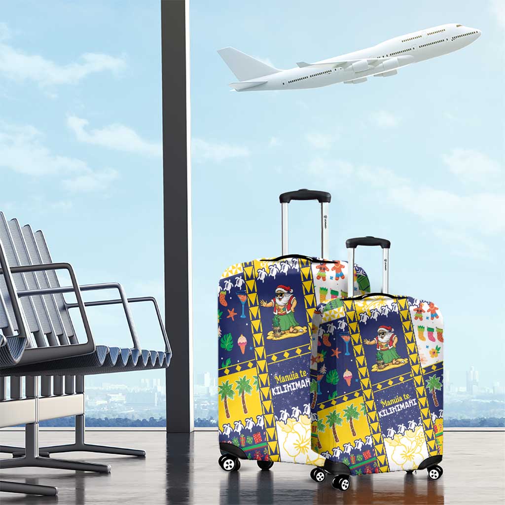 Tokelau Christmas Luggage Cover Festive Beach Vibes - Polynesian Pride