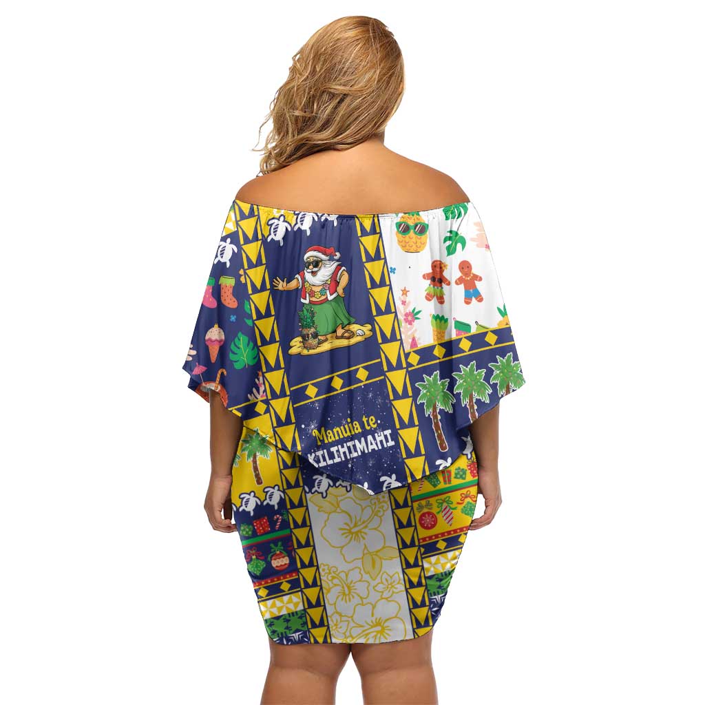 Tokelau Christmas Off Shoulder Short Dress Festive Beach Vibes - Polynesian Pride