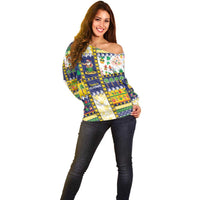 Tokelau Christmas Off Shoulder Sweater Festive Beach Vibes - Polynesian Pride