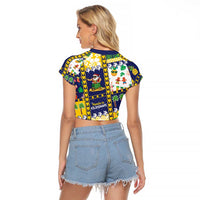 Tokelau Christmas Raglan Cropped T Shirt Festive Beach Vibes - Polynesian Pride