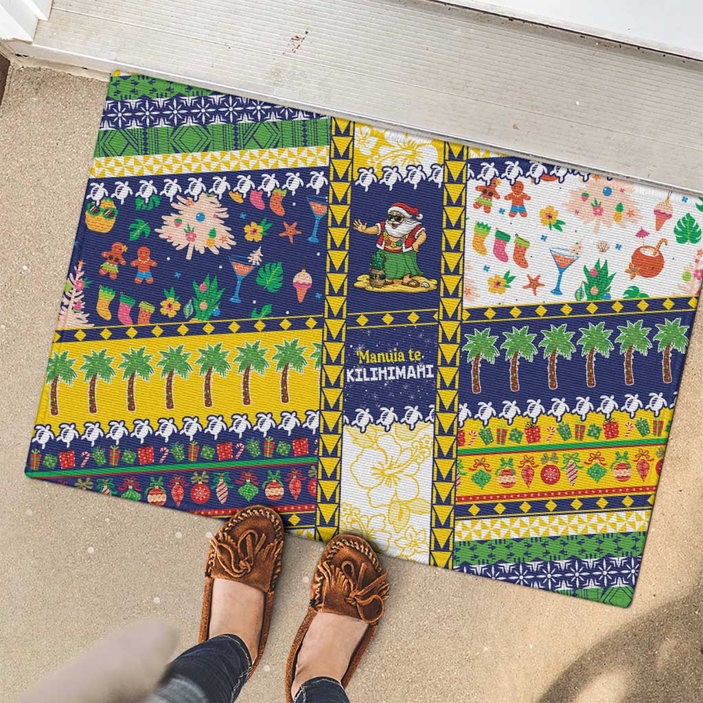 Tokelau Christmas Rubber Doormat Festive Beach Vibes - Polynesian Pride