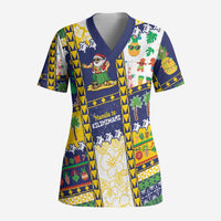Tokelau Christmas Scrub Top Festive Beach Vibes - Polynesian Pride