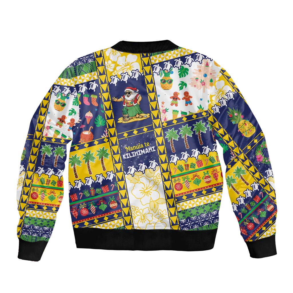 Tokelau Christmas Sleeve Zip Bomber Jacket Festive Beach Vibes - Polynesian Pride