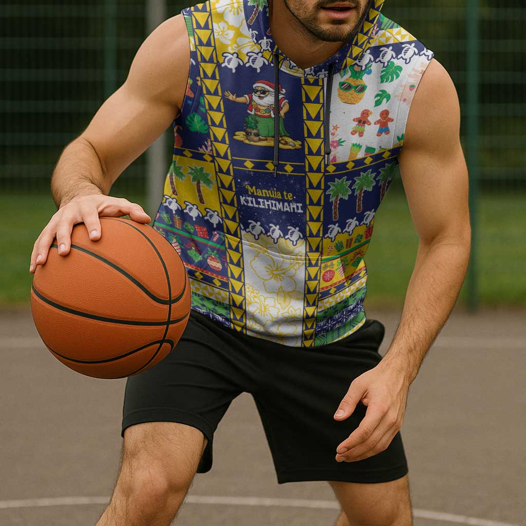 Tokelau Christmas Sleeveless Hoodie Festive Beach Vibes - Polynesian Pride