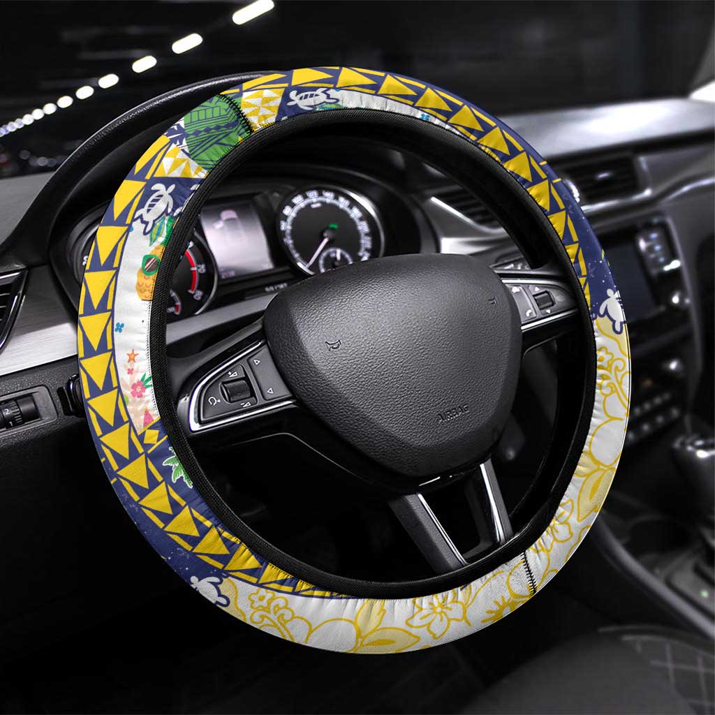 Tokelau Christmas Steering Wheel Cover Festive Beach Vibes - Polynesian Pride