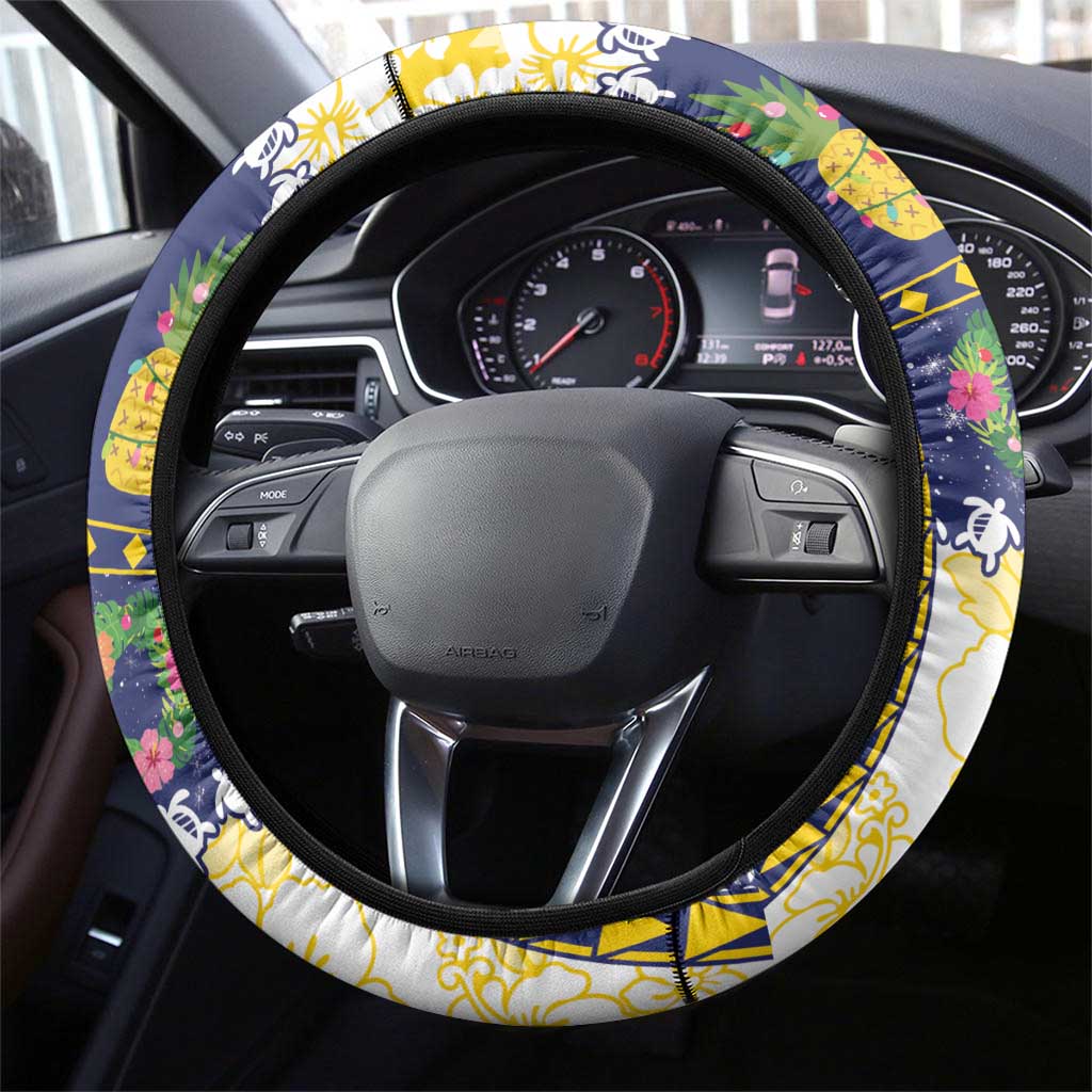 Tokelau Christmas Steering Wheel Cover Festive Beach Vibes - Polynesian Pride