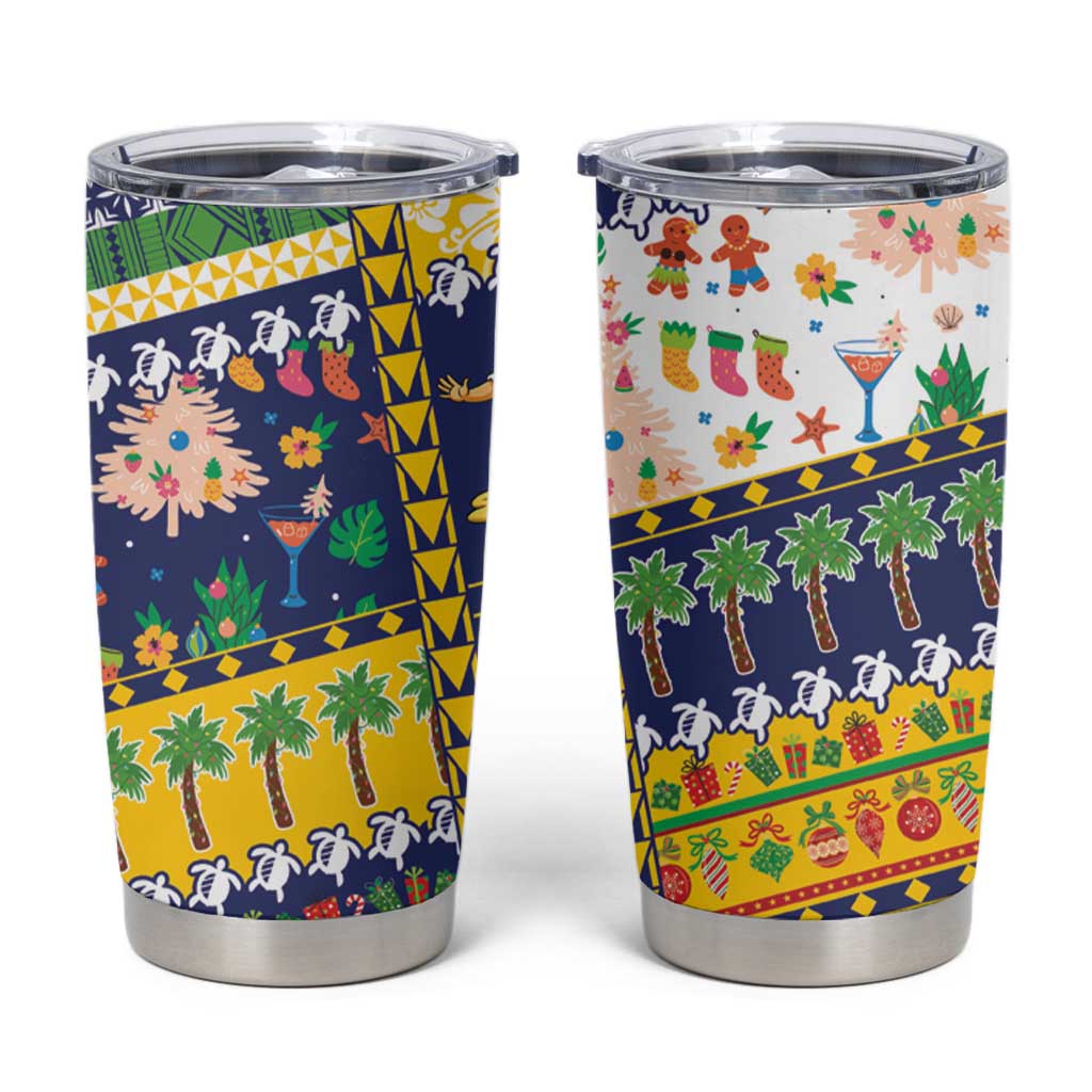 Tokelau Christmas Tumbler Cup Festive Beach Vibes - Polynesian Pride