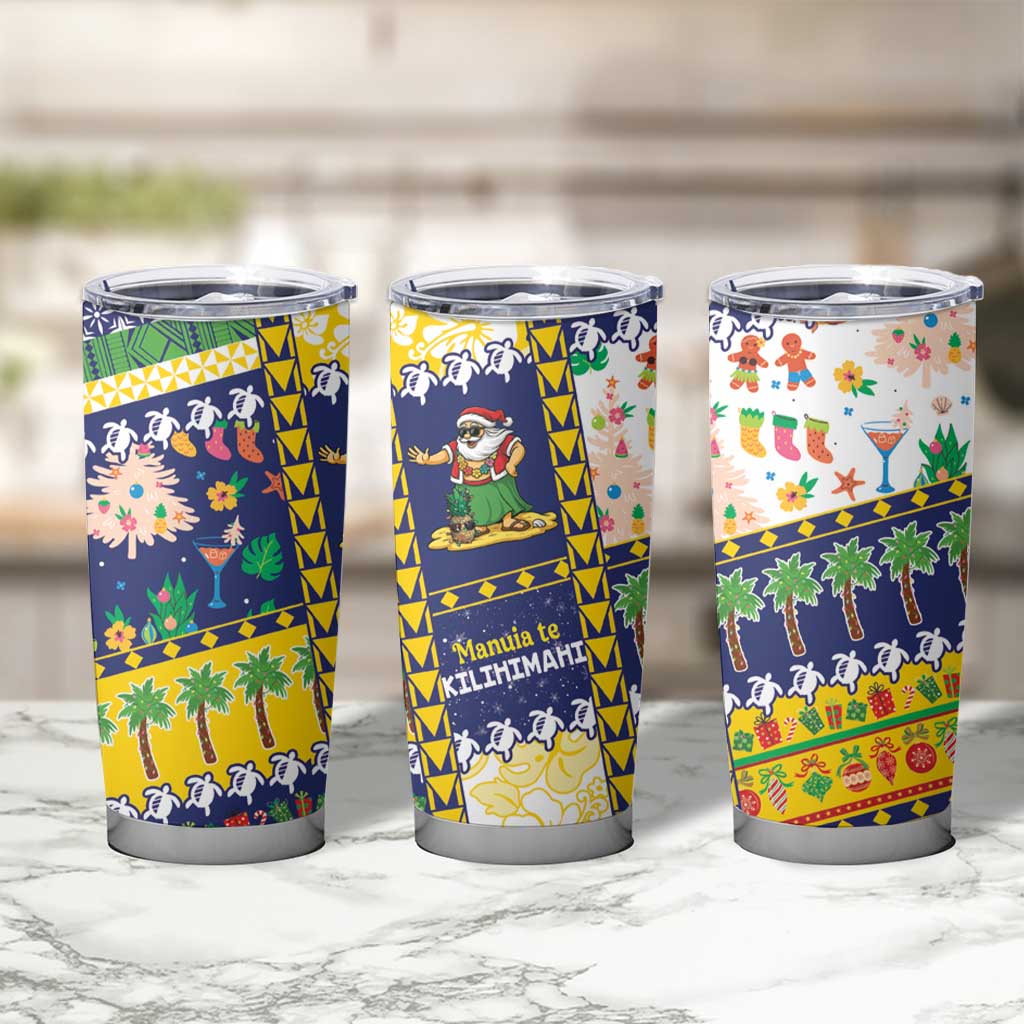 Tokelau Christmas Tumbler Cup Festive Beach Vibes - Polynesian Pride