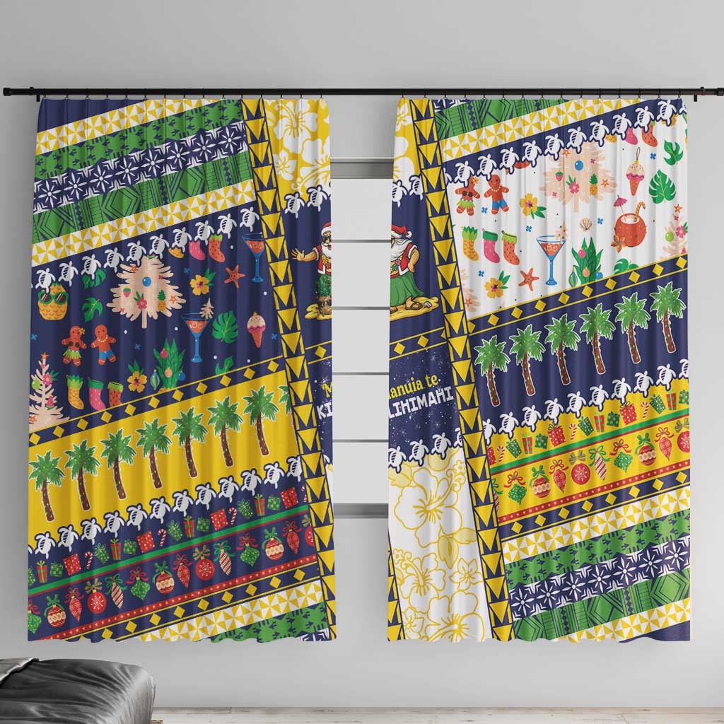 Tokelau Christmas Window Curtain Festive Beach Vibes - Polynesian Pride