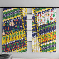 Tokelau Christmas Window Curtain Festive Beach Vibes - Polynesian Pride