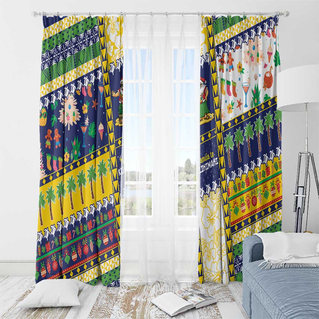 Tokelau Christmas Window Curtain Festive Beach Vibes - Polynesian Pride