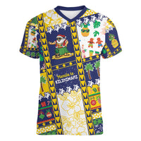 Tokelau Christmas Women V-Neck T-Shirt Festive Beach Vibes - Polynesian Pride