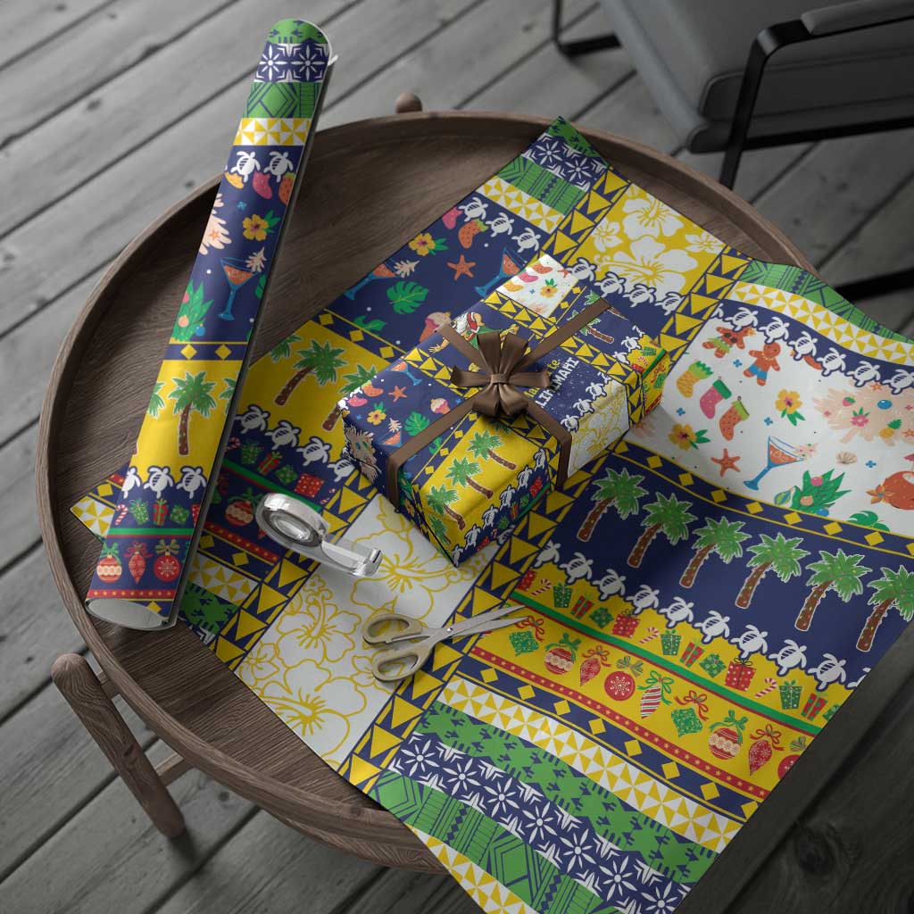 Tokelau Christmas Wrapping Paper Festive Beach Vibes - Polynesian Pride