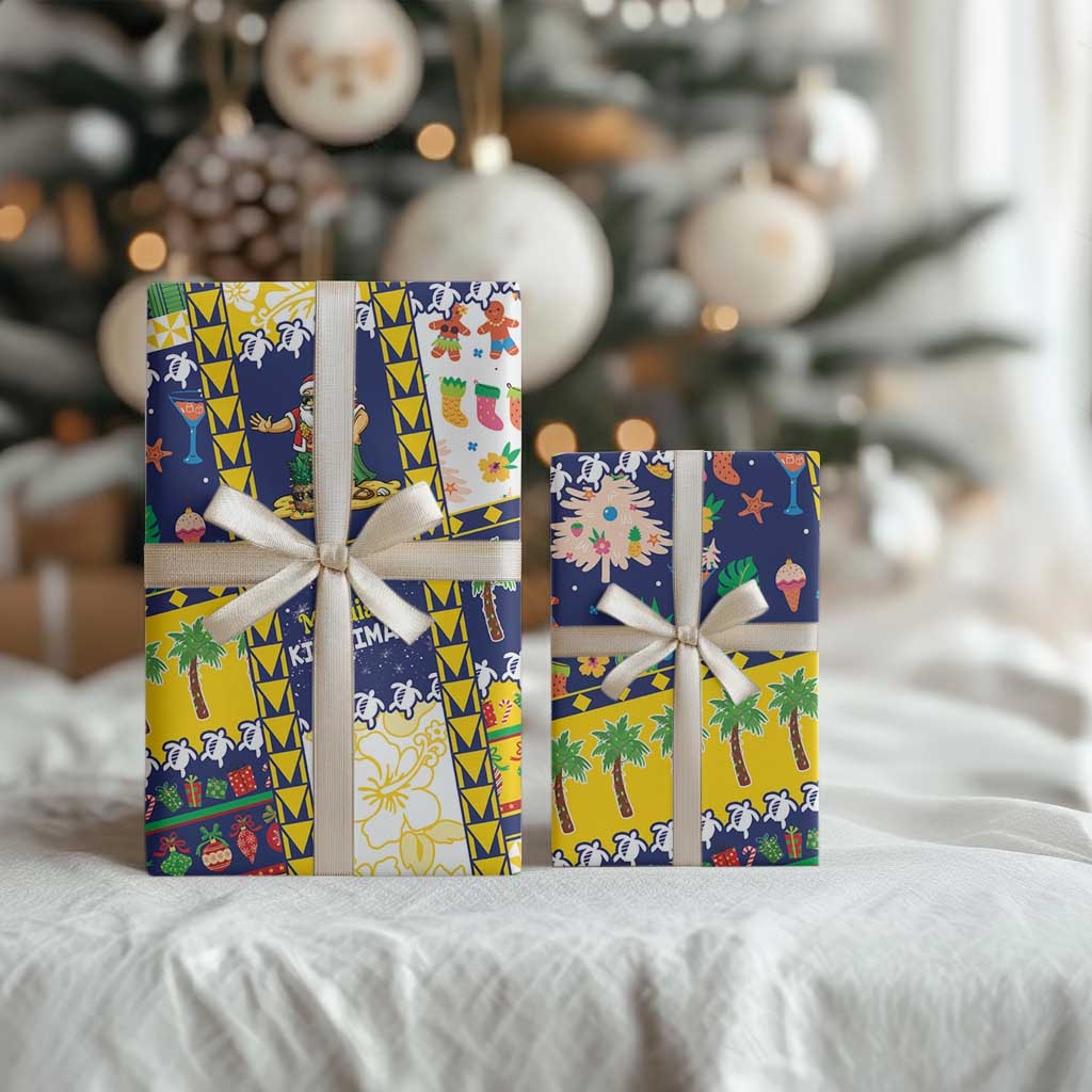 Tokelau Christmas Wrapping Paper Festive Beach Vibes - Polynesian Pride