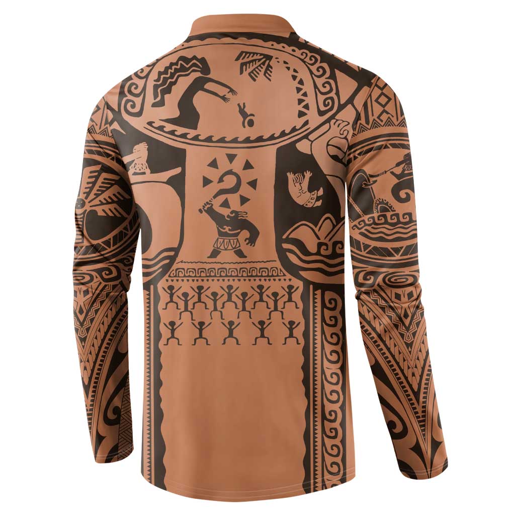 Polynesia Maui Tattoo Inspired Cosplay Costume Button Sweatshirt