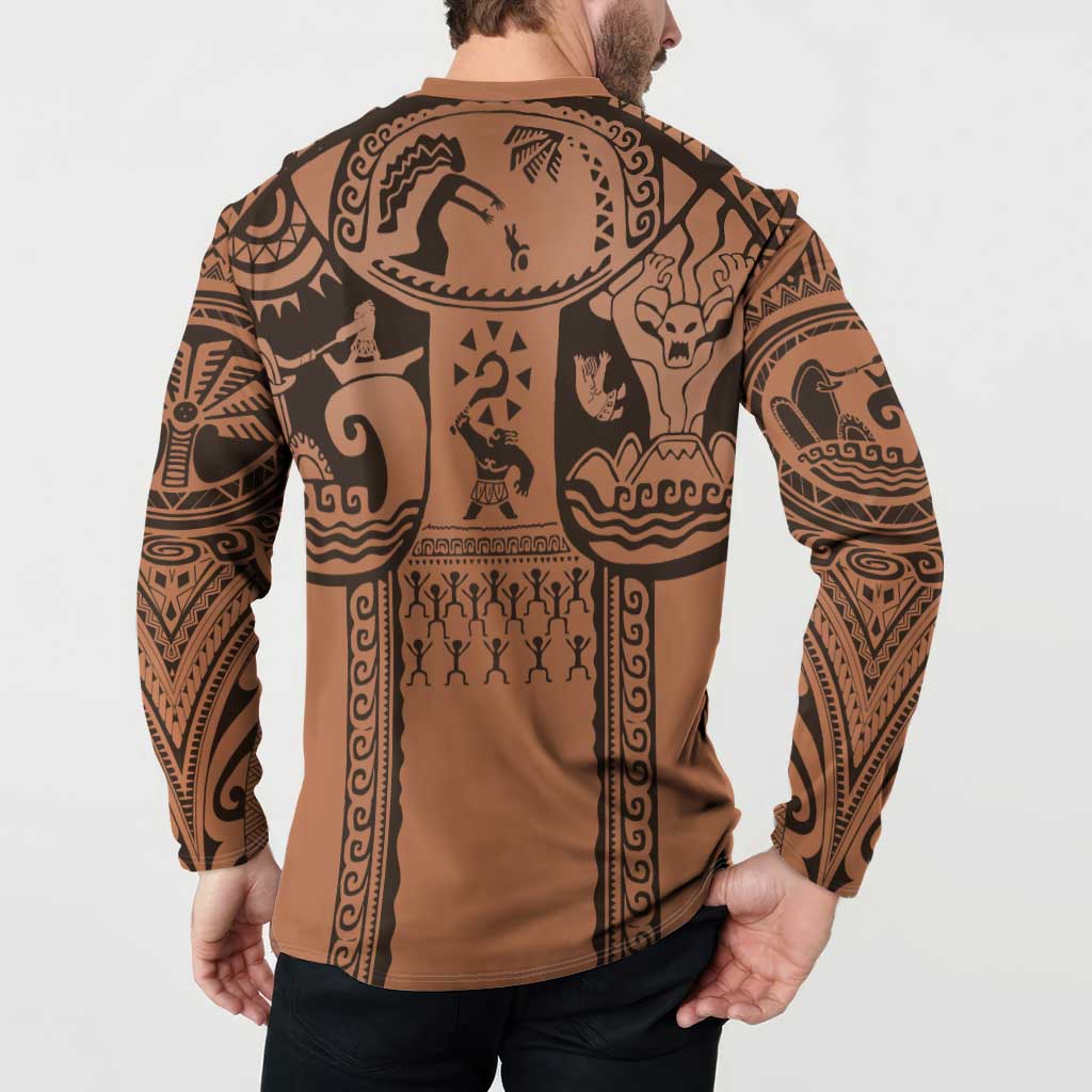 Polynesia Maui Tattoo Inspired Cosplay Costume Button Sweatshirt
