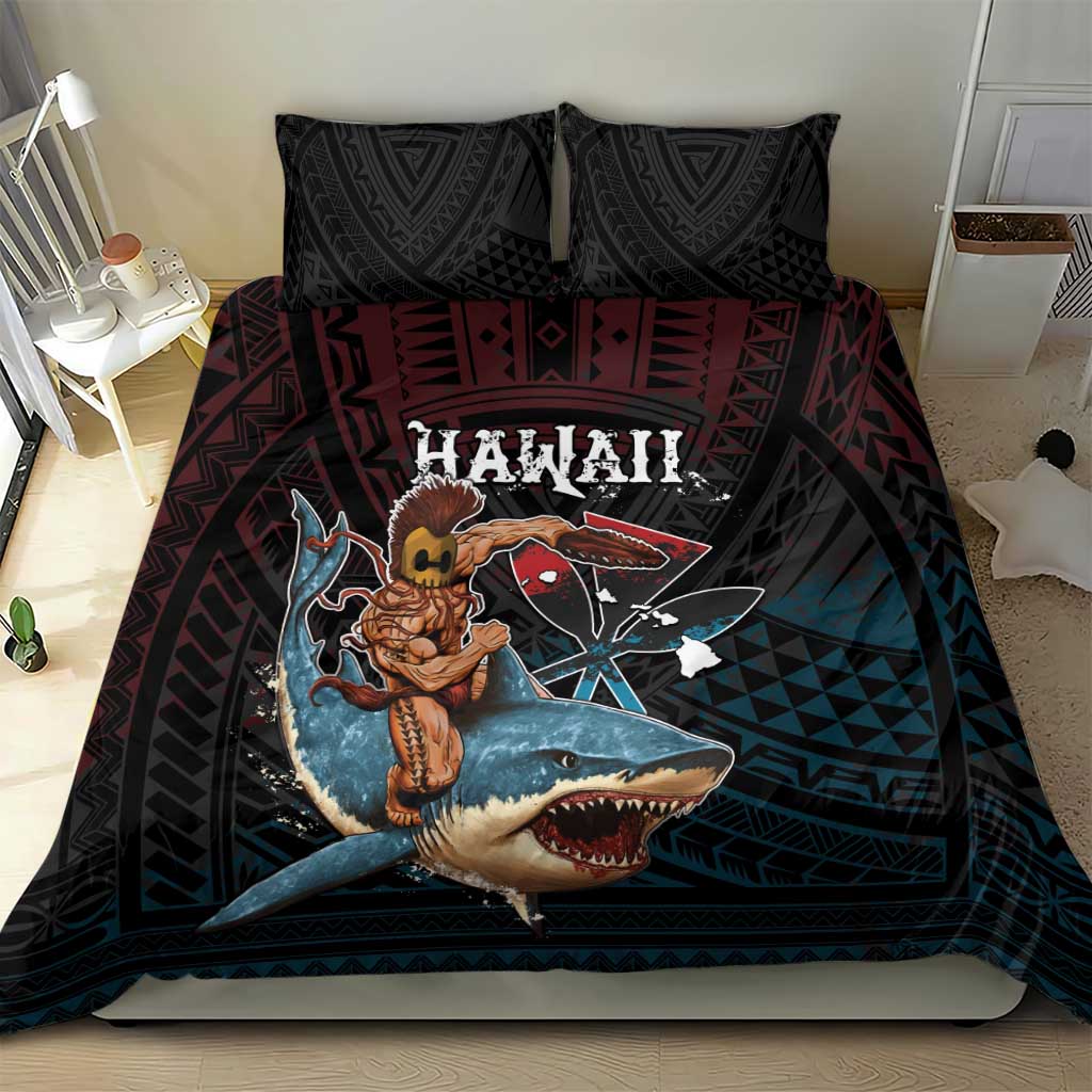 Hawaii Ikaika Bedding Set Hawaiian Mythic Koa Tribal Warrior