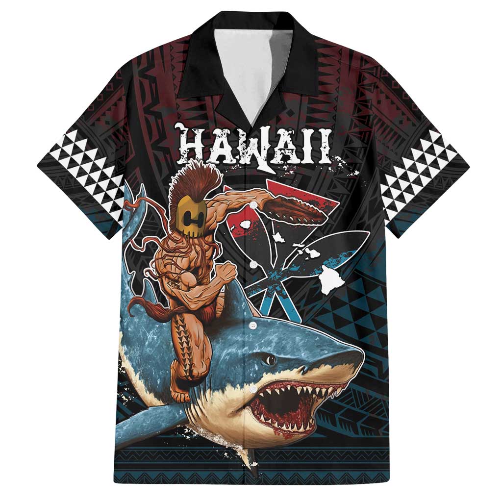 Hawaii Ikaika Family Matching Off Shoulder Short Dress and Hawaiian Shirt Hawaiian Mythic Koa Tribal Warrior