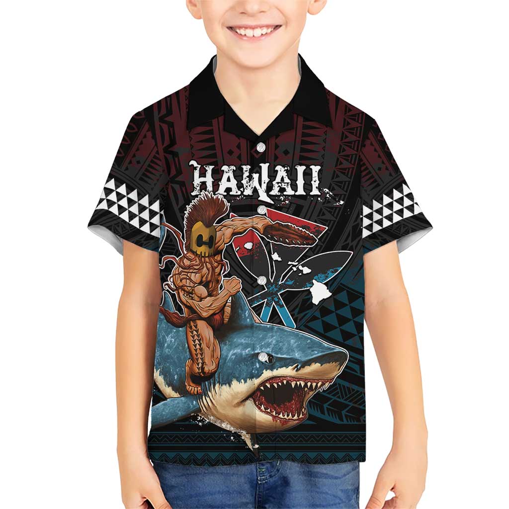 Hawaii Ikaika Kid Hawaiian Shirt Hawaiian Mythic Koa Tribal Warrior