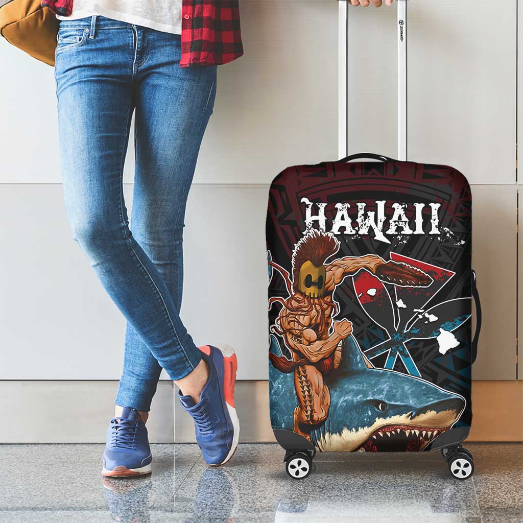 Hawaii Ikaika Luggage Cover Hawaiian Mythic Koa Tribal Warrior