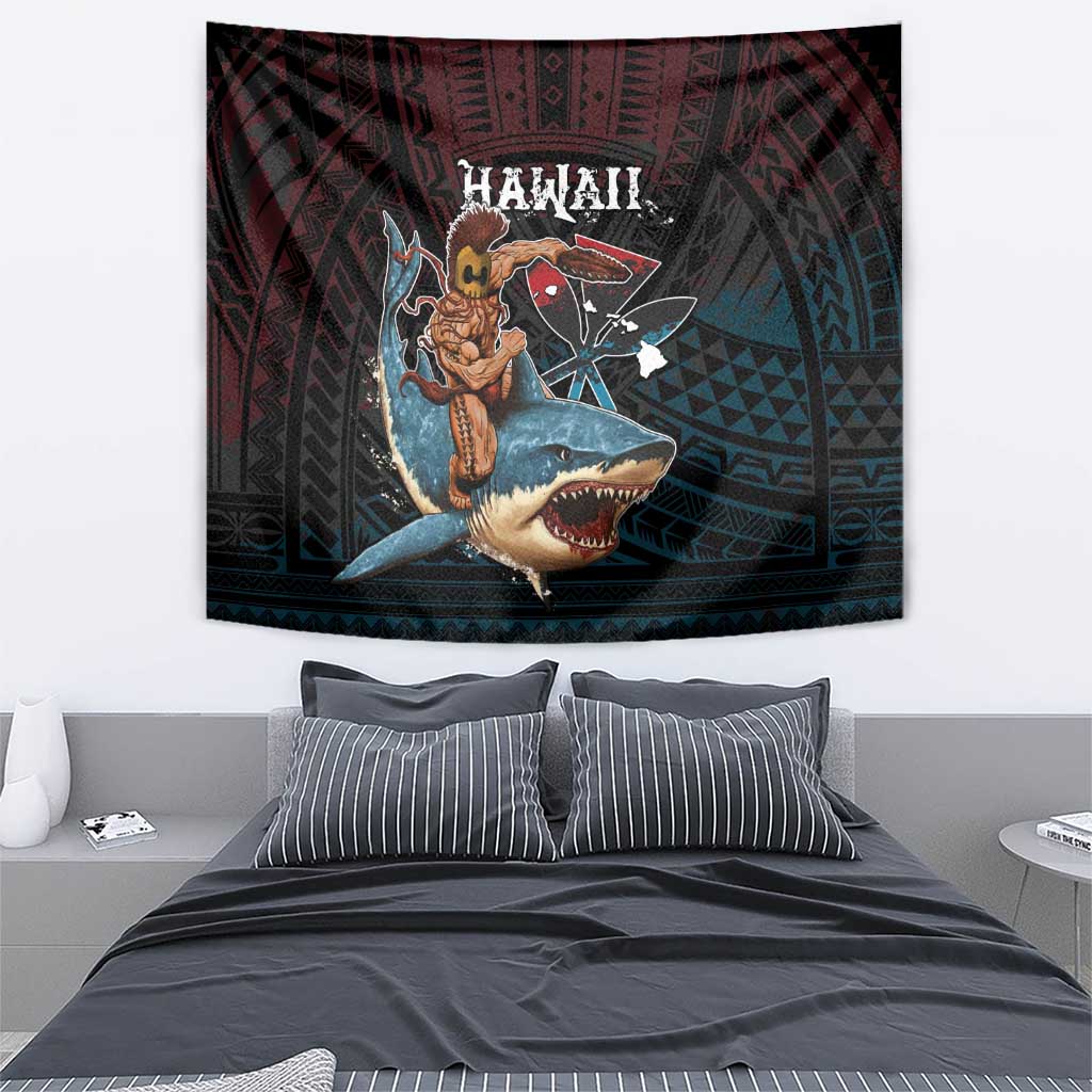 Hawaii Ikaika Tapestry Hawaiian Mythic Koa Tribal Warrior