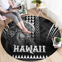 Hawaiian Ikaika Warrior Round Carpet Tribal Pattern