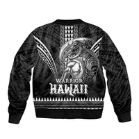 Hawaiian Ikaika Warrior Sleeve Zip Bomber Jacket Tribal Pattern