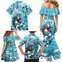 Hawaii Namaka Goddess Of The Sea Family Matching Mermaid Dress and Hawaiian Shirt Polynesian Style LT05 - Polynesian Pride