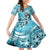 Hawaii Namaka Goddess Of The Sea Kid Short Sleeve Dress Polynesian Style LT05 KID Turquoise - Polynesian Pride