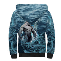 Hawaiian Shark God Kamohoalii Sherpa Hoodie Polynesian Style LT05 - Polynesian Pride