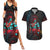 Hawaiian Demigod Maui Couples Matching Summer Maxi Dress and Hawaiian Shirt Polynesian Mythology LT05 Black - Polynesian Pride