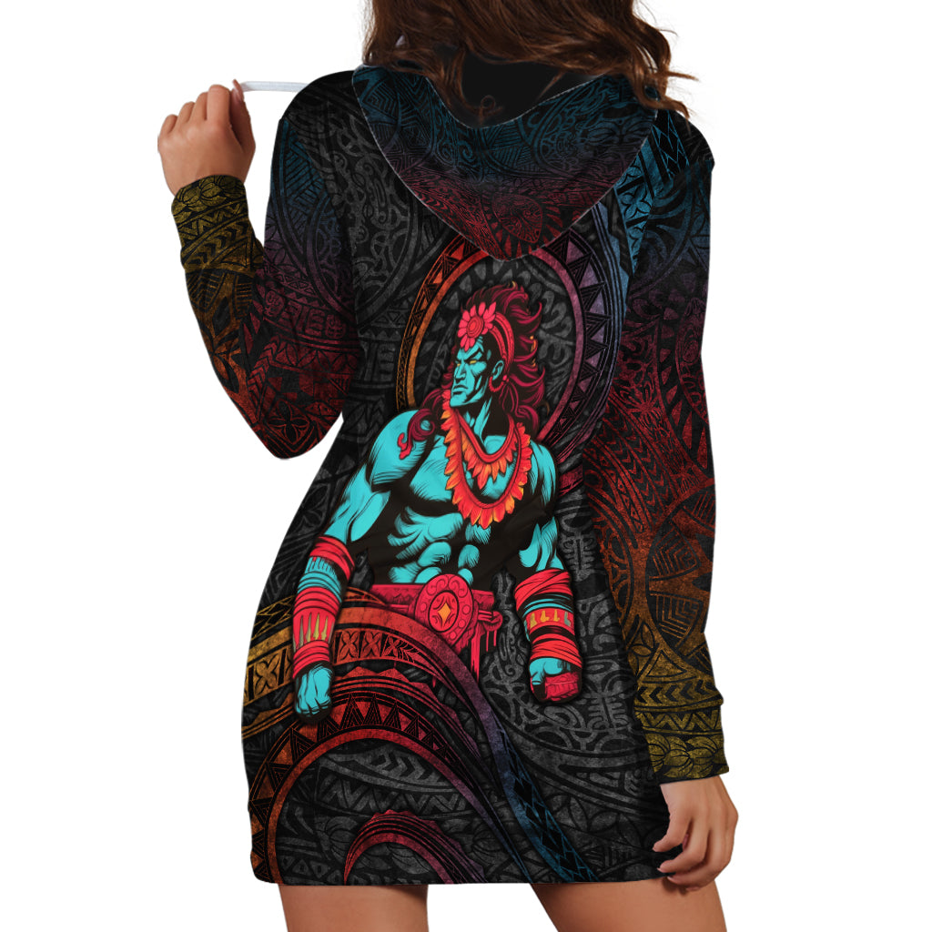 Hawaiian Demigod Maui Hoodie Dress Polynesian Mythology LT05 - Polynesian Pride