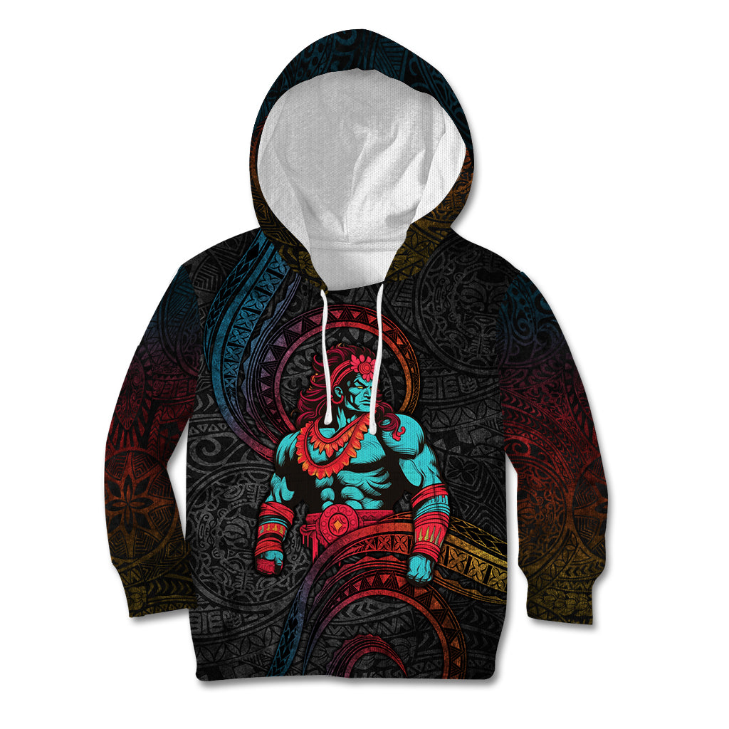 Hawaiian Demigod Maui Kid Hoodie Polynesian Mythology LT05 Hoodie Black - Polynesian Pride