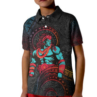 Hawaiian Demigod Maui Kid Polo Shirt Polynesian Mythology LT05 Kid Black - Polynesian Pride