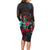 Hawaiian Demigod Maui Long Sleeve Bodycon Dress Polynesian Mythology LT05 - Polynesian Pride