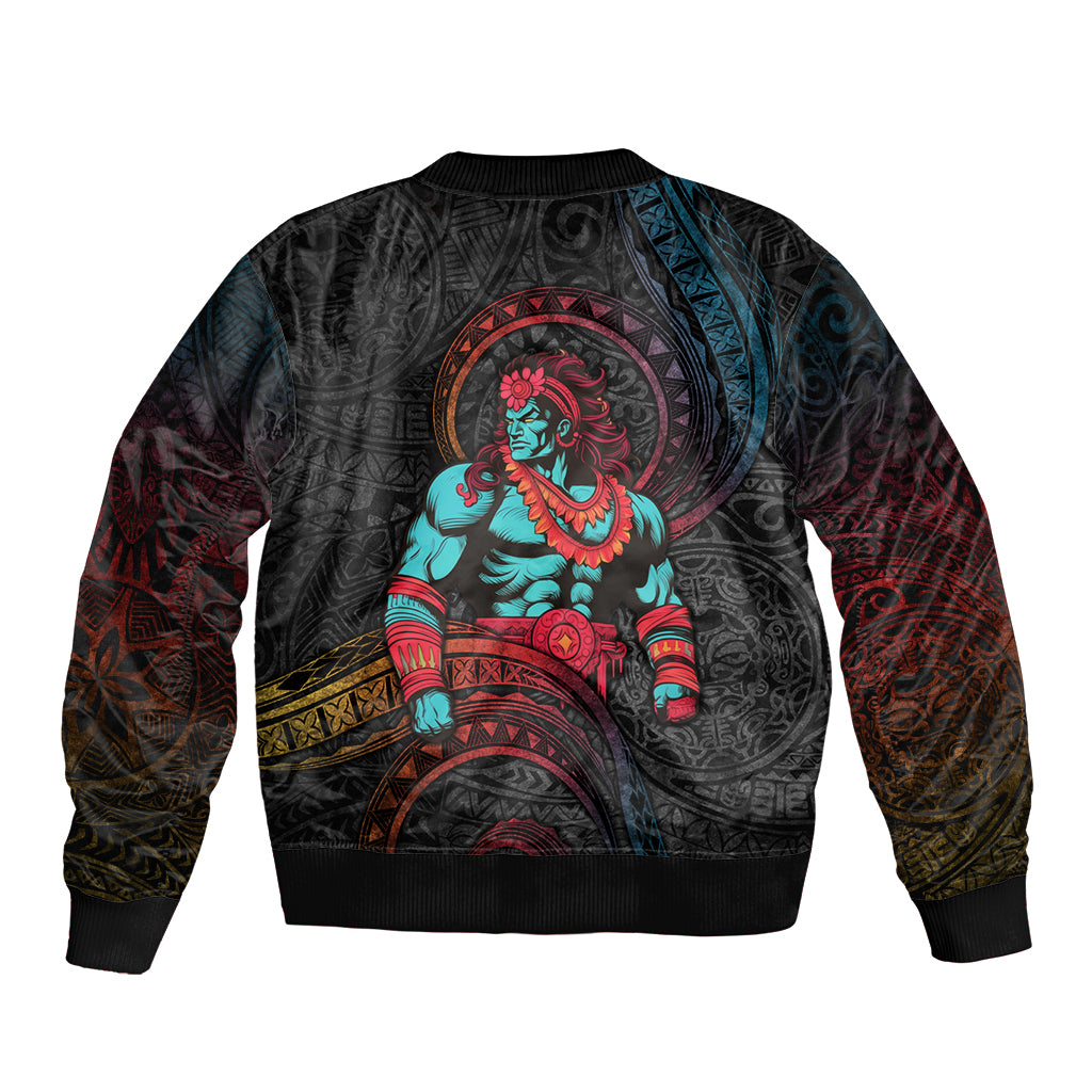 Hawaiian Demigod Maui Sleeve Zip Bomber Jacket Polynesian Mythology LT05 - Polynesian Pride