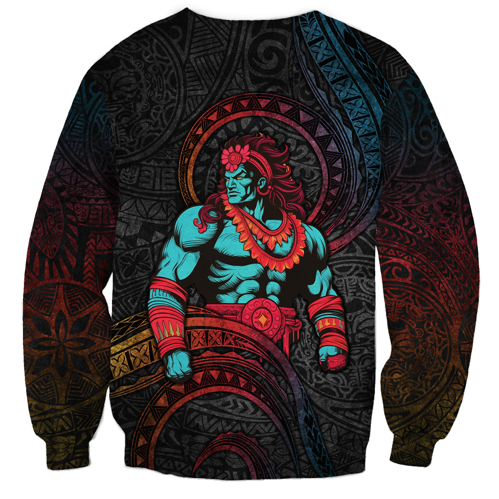 Hawaiian Demigod Maui Sweatshirt Polynesian Mythology LT05 - Polynesian Pride