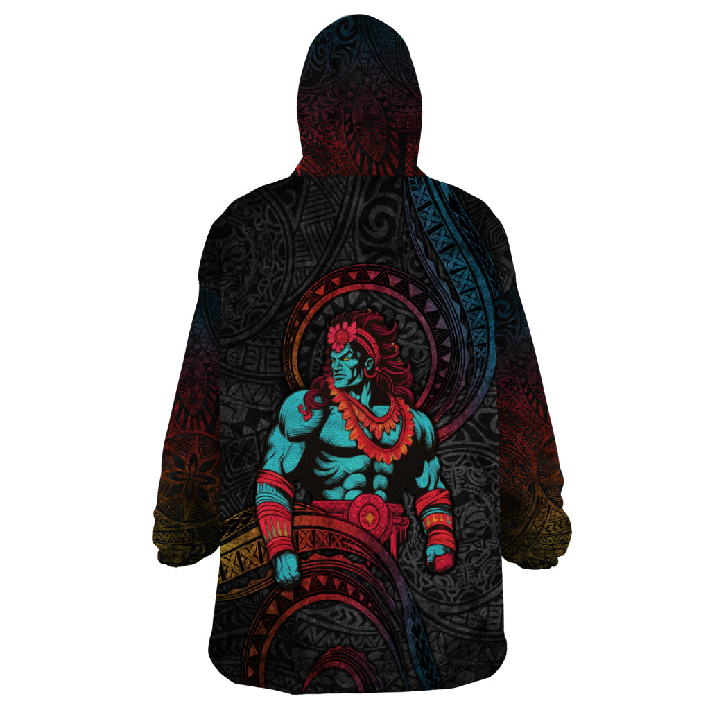 Hawaiian Demigod Maui Wearable Blanket Hoodie Polynesian Mythology LT05 - Polynesian Pride