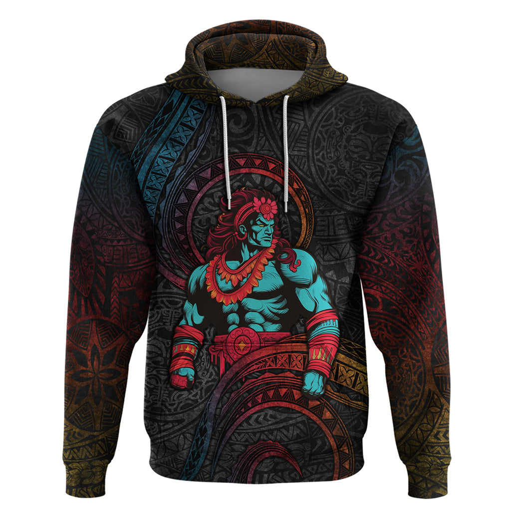 Hawaiian Demigod Maui Zip Hoodie Polynesian Mythology LT05 Pullover Hoodie Black - Polynesian Pride