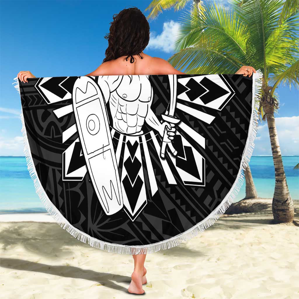 Philippines Tribal Beach Blanket King Lapu Lapu Black Version