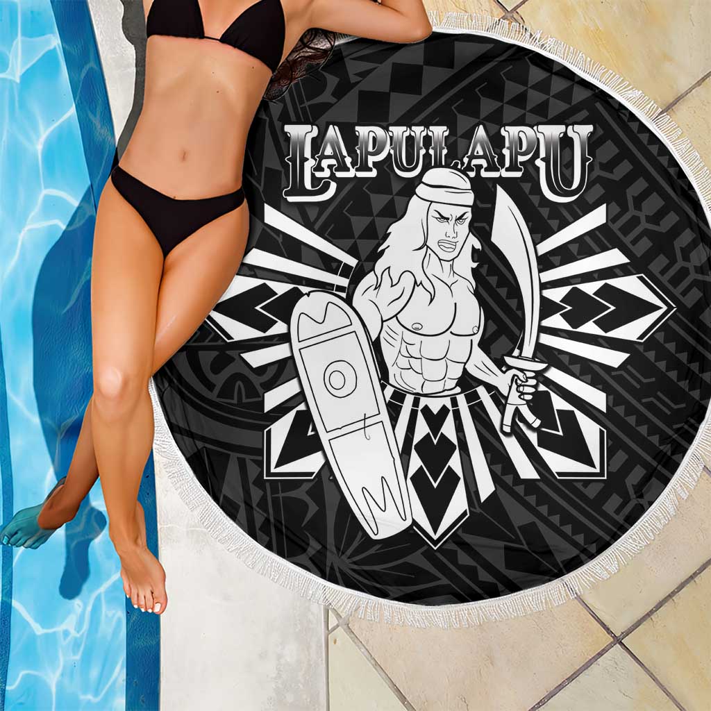 Philippines Tribal Beach Blanket King Lapu Lapu Black Version