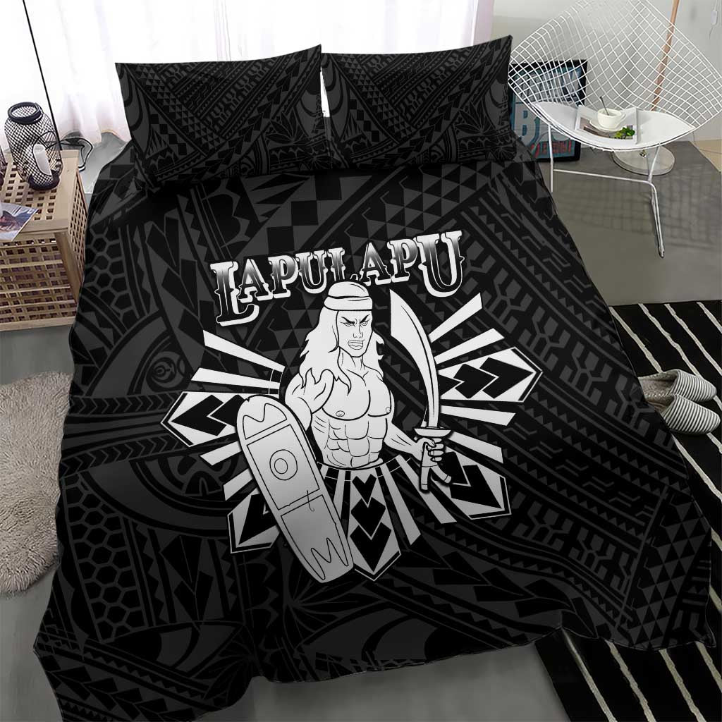 Philippines Tribal Bedding Set King Lapu Lapu Black Version