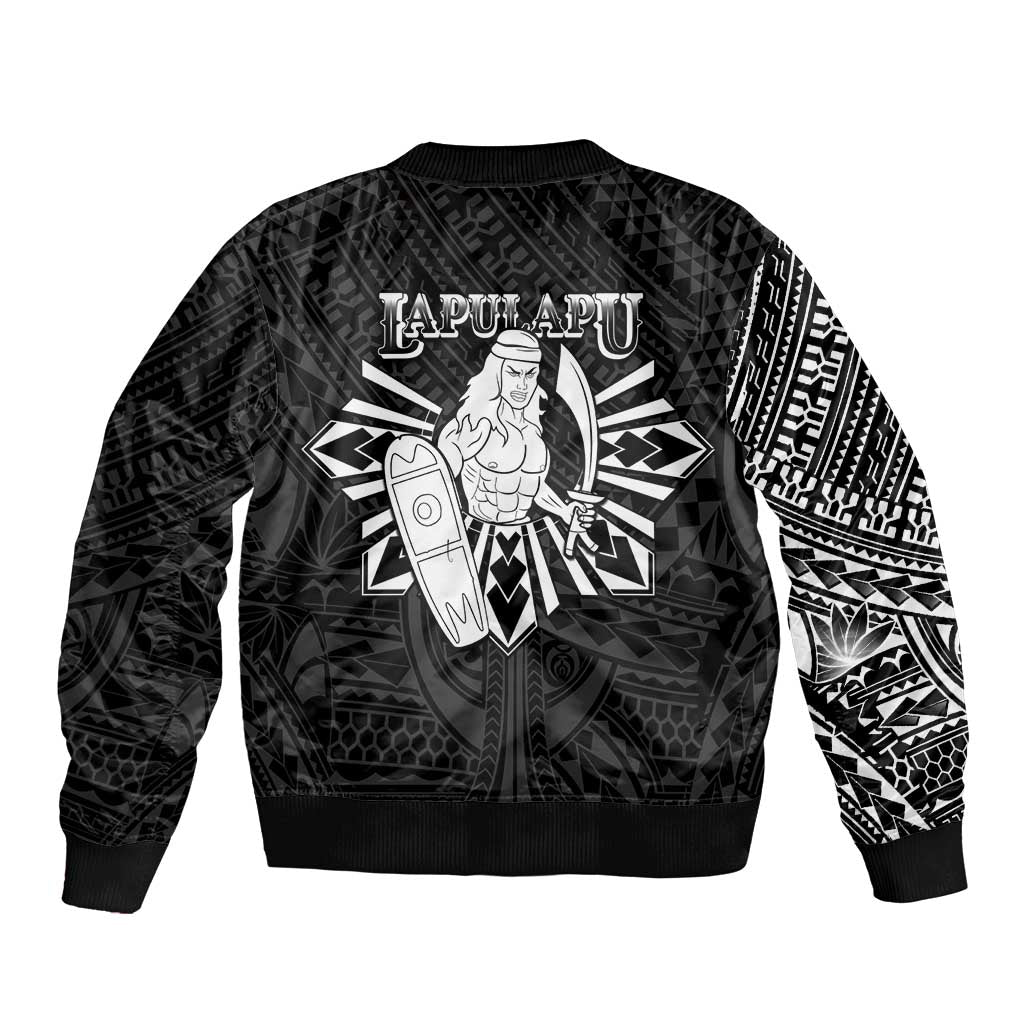 Philippines Tribal Bomber Jacket King Lapu Lapu Black Version LT05 - Polynesian Pride
