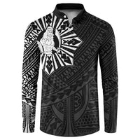 Philippines Tribal Button Sweatshirt King Lapu Lapu Black Version