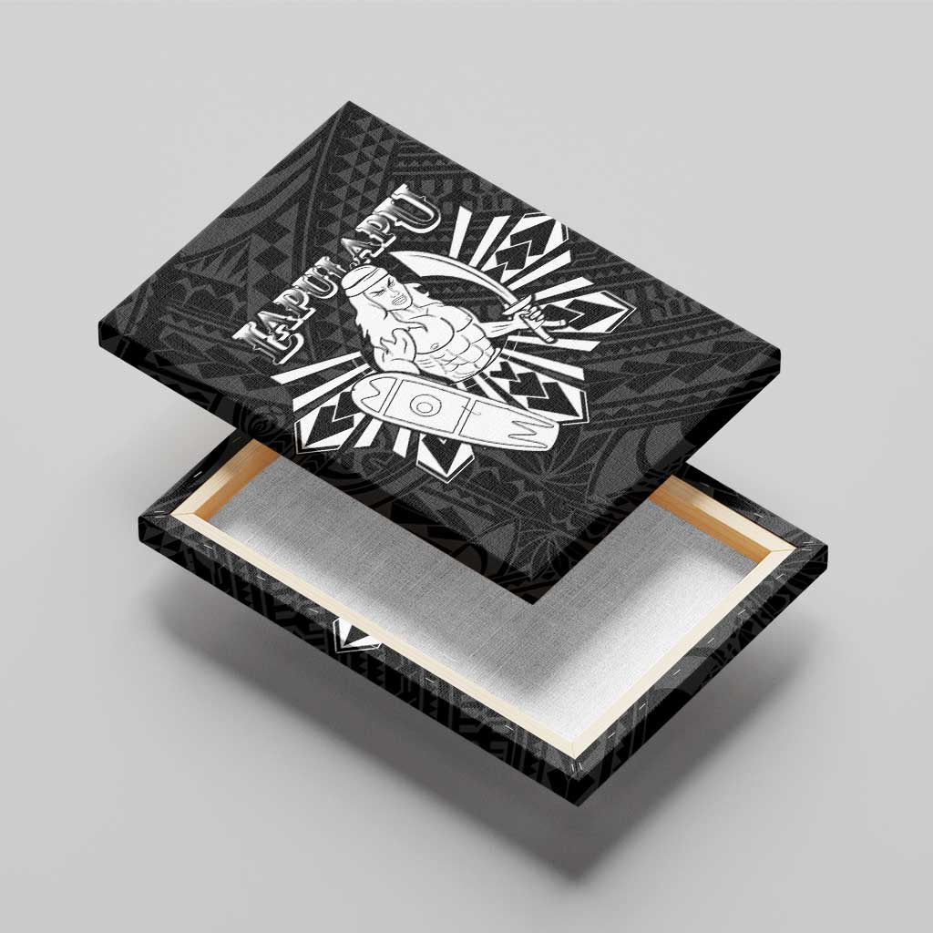 Philippines Tribal Canvas Wall Art King Lapu Lapu Black Version