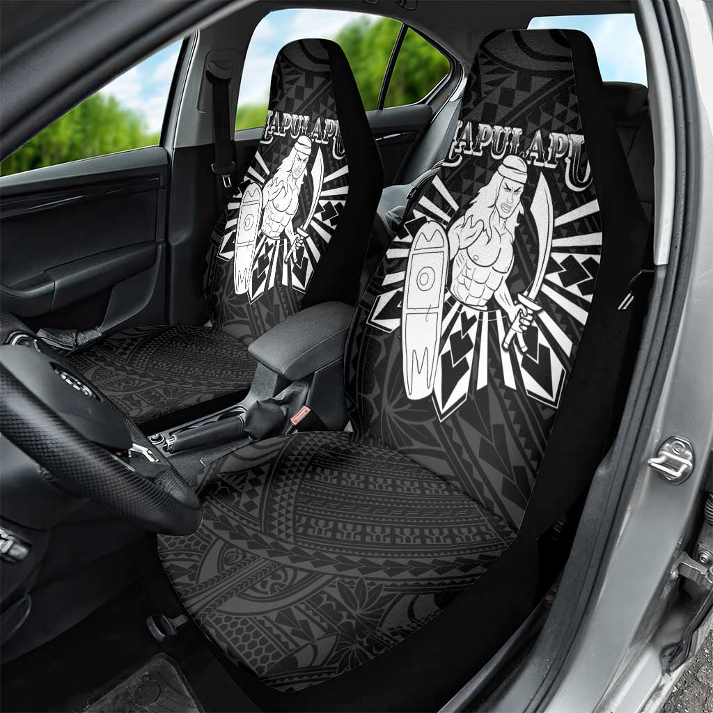 Philippines Tribal Car Seat Cover King Lapu Lapu Black Version
