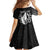Philippines Tribal Family Matching Long Sleeve Bodycon Dress and Hawaiian Shirt King Lapu Lapu Black Version